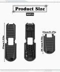 50 Pack No Tie Shoe Lace Clips With Paracord End Caps And Zipper Pulls, black clips, 39mm size shown