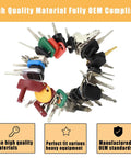 48 Piece Heavy Equipment Key Set For Excavators, Loaders, Forklifts, Dozers, Skid Steers And More arranged in a circle