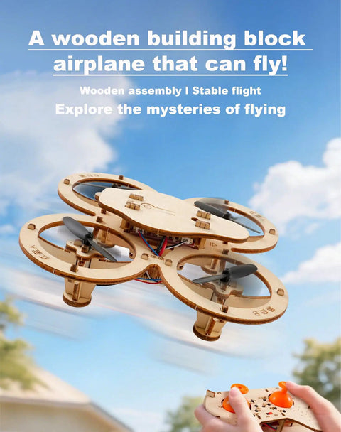 Hands On Wooden Drone Building Kit For Beginners Build Your Own RC Quadrotor With 4 Axis Flight Mini Wood Drone Model flying