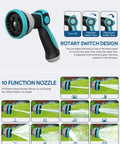 Image showing 10 pattern nozzle of Retractable Garden Hose Reel With Wall Mount 100 Ft Half Inch Hose, detail view.