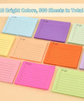 10 Pack To Do List Sticky Notes 3x4 Inches Square Lined Notepads With 50 Sheets Each, 500 Sheets Total, Colorful 10 Color Notes