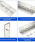 Premium Black Coated Piano Hinge 30 Inch Continuous Stainless Steel Door Hardware with countersunk holes for easy mounting.