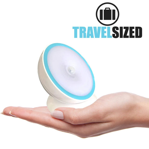Motion Activated Battery LED Light With Magnetic Base, 360 Degree Rotating Night Lamp for closets held in hand, compact size