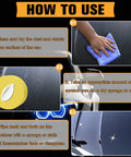 Instructions showing use of Two Pack Car Scratch Remover Wax Kit For Deep Scratches And Swirls Vehicle Polish And Scratch Repair Paste With Sponge Clear Coat Safe Car Paint Restoration Easy DIY Auto Body Shine And Protection