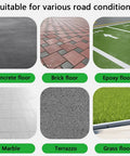Image showcases various floor types: concrete, brick, epoxy, marble, terrazzo, and grass surfaces.