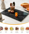 Natural Black Marble Cutting Board 12 By 8 Inch Real Stone Slab For Kitchen Counter And Cheese Board Elegant Marble Serving Tray For Appetizers Decor Or Barware Display with appetizers