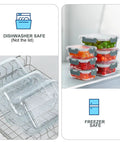 10 Pack Glass Food Storage Containers with Lids for Meal Prep Airtight and Leakproof Keeps Leftovers Fresh in Dishwasher, Freezer Safe