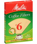 Unbleached Natural Brown Cone Coffee Filters Size Six, 40 Count Per Box, 12 Boxes Total 480 Filters, Fits Most 10 Cup Cone Brewers