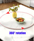 Thick 80cm Lazy Susan Turntable With Black Wood Grain Base slays as a slick rotating dining tray on a marble table.