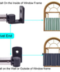 Type A Adjustable Swivel End Window Curtain Rod For 16 To 39.5 Inch Openings installation guide with swivel end details