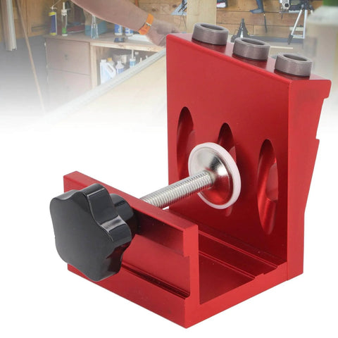 Pocket Hole Jig Set With Steel Bushings And Anodized Aluminum Body Delivers Precise 15 Degree Dowels For Woodworking, Cabinetry.