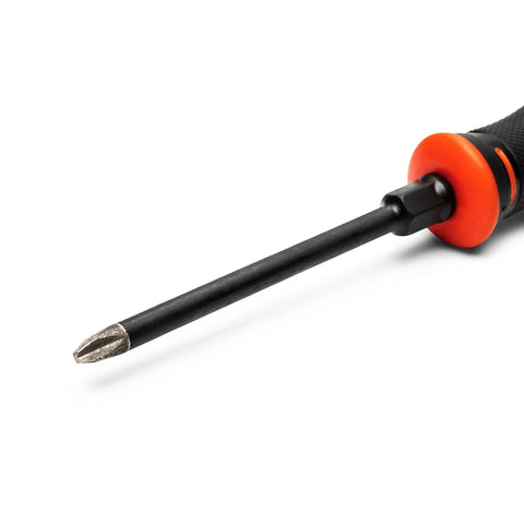 Diamond Tip Dual Material Screwdriver Set With Phillips And Slotted Drivers 8 Piece Pro Grade Hand Tools with diamond coated tip close-up