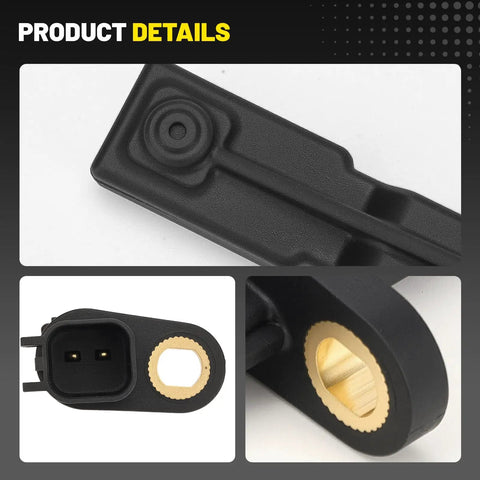 Close-up of black plastic Rear Abs Wheel Speed Sensor Left And Right Pair for 2007 2017 Jeep Wrangler, 2008 2012 Jeep Cherokee.