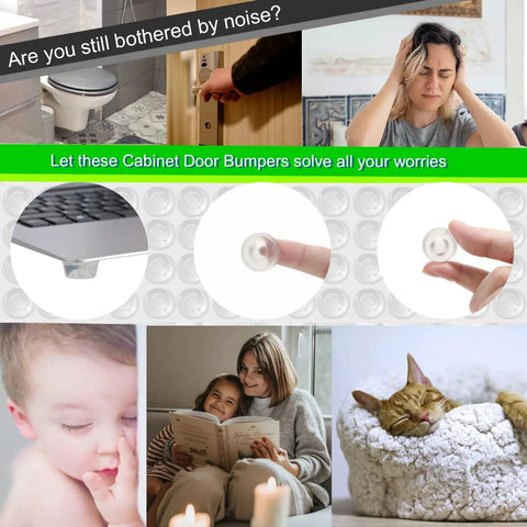 Clear Door Bumpers With Self Adhesive Backing For Wall Protection And Noise Reduction To Stop Door Slams And Keep Walls Quiet