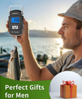 Fisherman using Dope Digital Fishing Scale With Backlit LCD, 110Lb/50Kg Capacity, Portable Handle, outdoors by a lake