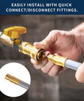 Half Inch Natural Gas Hose With Quick Connect For Propane To Natural Gas Conversion Kit being connected