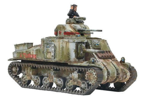 M3 Lee Medium Tank Model Kit 1 56 Scale 28mm US Army Plastic Bolt Action Miniature for WWII Tabletop Gaming with US Commander.