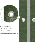 Close-up of Heavy Duty Waterproof Tarp 8x10 Ft With Reinforced Edges And Grommets, tear-resistant fabric and aluminum eyelets.