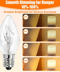 Long Lasting 15 Watt Salt Lamp Bulbs For Himalayan Salt Lamps 10 Pack E12 Base C7 Replacement showing dimming range