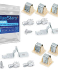 2 Pack Dryer Door Latch Strike Kit 279570 components, bag, and screws displayed