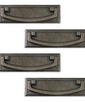 4 Pcs Drawer Ring Pull Handles In Antique Bronze Durable Zinc Alloy Cabinet Hardware For Dresser And Cupboard 120mm Length