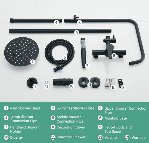 Top Shelf Matte Black Outdoor Shower System With Dual Function Faucet And Handheld Head Grade 304 Stainless Steel Construction Rust Resistant And Smooth As Butter For Effortless Backyard Refreshing