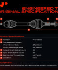 Diagram of Pair Of CV Front Axle Shaft Assemblies For Chevy Traverse 2009 To 2017, GMC Acadia 2007 To 2017, Buick Enclave 2008 To 2017, Saturn Outlook 2007 To 2010 Left And Right Replacements with specifications.