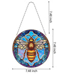 Diamond Art Sun Catcher Window Pendant Kit For DIY 5D Diamond Dots Painting Glass Suncatcher Double Sided Wooden Hanging Ornament Crystal