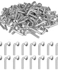 Pile of 100 Pack Galvanized Pallet Rack Drop Pins M5 Round Head Safety Bolts showing iron material and round heads