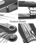 Solid PRETYZOOM 8 Piece Folding Hex Key Wrench Set For Bikes And Home DIY With Star Bits Compact Toolkit For Mechanics And Garage Jobs, black steel folded set