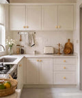 Deadset Classic Light Yellow Ceramic Cabinet Knobs Bundle Featuring 24 Round Vintage Drawer Pulls With Complete Mounting Hardware For Seamless Kitchen Makeover on white kitchen cabinets.