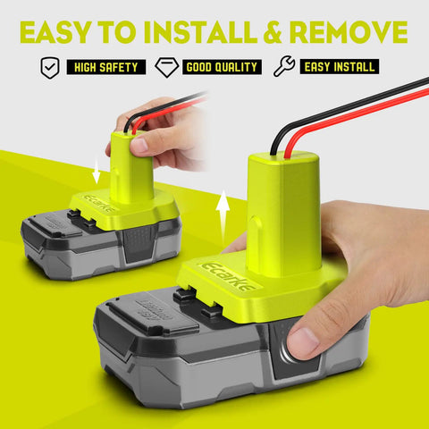 Power Wheels Adapter For Ryobi 18V One Plus Batteries P108 P107 P102 Dock Power Connector For RC Cars Toys And E Bikes 12 Gauge Wire With Quick Terminal Blocks