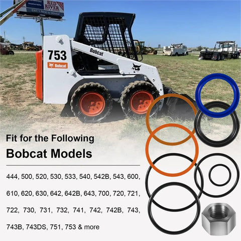 Replacement Skid Steer Hydraulic Cylinder Seal Kit For Bobcat 444 500 610 642 643 742 743 753 And More 2 Inch Bore One And A Quarter Inch Rod