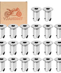 7/16 Inch Stainless Steel Quarter Turn Dzus Button Fasteners Point Five Inch Grip in chrome finish, 20 pack, ideal for toolboxes.