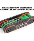 25 Piece Folding Hex Key Set SAE And Metric With Color Coded Bodies And Labeled Sizes Allen Wrenches Folding For Easy Identification