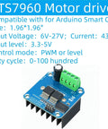 Two Pack BTS7960 43A Beefy High Power H-Bridge Motor Driver Module with blue board and green connector for Arduino projects