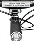 All Metal Bike Handlebar Stem Mount For Action Cameras And Flashlights Heavy Duty Aluminum Bicycle Stem Camera Mount With M5x35mm Shoulder Bolts CNC Machined Rust Proof Ultra Stable Ride Ready holding a flashlight on bike handlebars