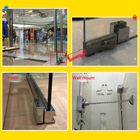 Heavy Duty Electromagnetic Floor Mount Fire Door Holder With Serious Magnetic Pull DC24V Security Access detailed images of floor and wall mounts.