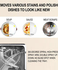 Compact Countertop Dishwasher With Built-In Water Tank For Apartments And RVs, displays before and after cleaning results of dishes.