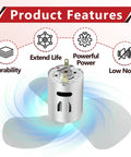 2 Pack 12V DC RV Fan Motor Replacement Kit for Roof Vents and Bathroom Exhaust Fans Compatible With PC PH PR PI-5 Models