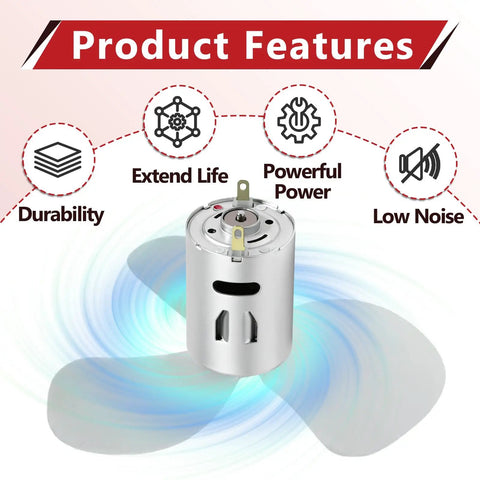 2 Pack 12V DC RV Fan Motor Replacement Kit for Roof Vents and Bathroom Exhaust Fans Compatible With PC PH PR PI-5 Models
