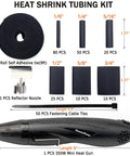 Powerful 350W Mini Heat Gun Kit with 4 to 1 Ratio Shrink Tubing Adhesive Lined Marine Grade Tubes 195 Pieces and Accessories