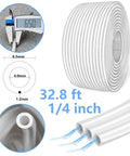 Fridge Water Line Kit 1/4 In OD Tubing 32.8 Ft for RO System with measurement details and water flow illustration
