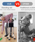 Comparison of Stand Assist Rail for Elderly and Seniors, Quad Cane Mobility Aid With Four Point Support vs traditional crutches