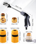 Powerful Portable Pressure Washer Wand Kit with High Pressure Nozzle and Connectors for Car Window Cleaning No Electricity Needed