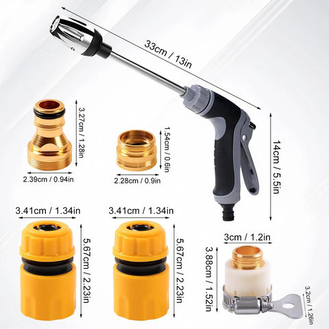 Powerful Portable Pressure Washer Wand Kit with High Pressure Nozzle and Connectors for Car Window Cleaning No Electricity Needed