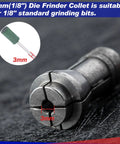 3mm collet for Die Grinder Collet Kit Four Piece Set For 1/8 And 1/4 Inch Bits Includes 3mm And 6mm Collets Durable Alloy Engraving