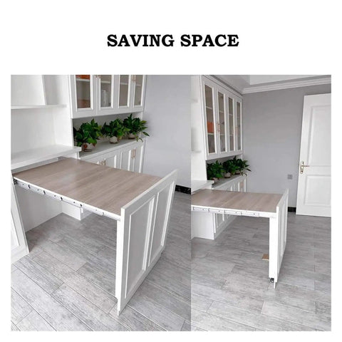Heavy Duty 50 Inch Drawer Slides With Full Extension Soft Close Dampers And Silent Wheels Thickened Steel Ball Bearing Cabinet Tracks That Move Smooth As Butter, showcasing a space-saving foldable table.