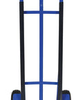 Wire D Series Steel Hand Truck With Pneumatic Wheels, 600 Lb Capacity, P Shaped Handle, front view, durable blue design.