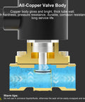 Cutaway view of the Beefy Three Quarter Inch Brass Electric Solenoid Valve 24V DC Normally Closed for irrigation and fluid control.
